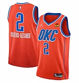 Men's Oklahoma City Thunder #2 Shai Gilgeous-Alexander Orange Statement Edition Stitched Jersey Dzhi,baseball caps,new era cap wholesale,wholesale hats